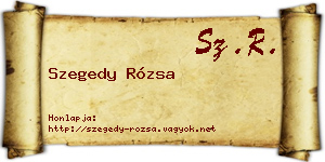 Szegedy Rózsa névjegykártya