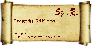 Szegedy Rózsa névjegykártya